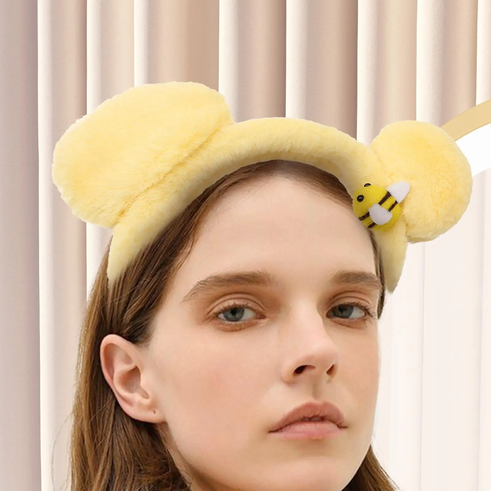 

Повязка на голову с медвежьими ушками, плюшевый обруч для волос с героями мультфильмов, мягкая повязка на голову с медвежьими ушками для ежедневного ужина, подруг, путешествий, женские исходящие свидания