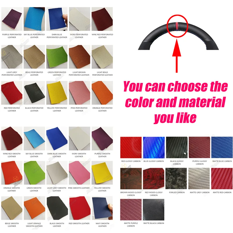 CARDAK DIY Black Suede Carbon fibre Leather Car Steering Wheel Cover Braid For Volkswagen Vw Golf 7 Mk7 Polo jetta Passat B8
