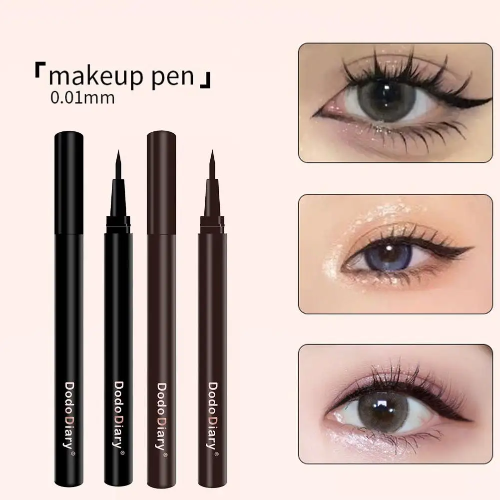 防水リキッドアイライナーペン、にじみにくい長持ちメイク、極細チップで正確なラインを描く、ブラックブラウンアイライナー