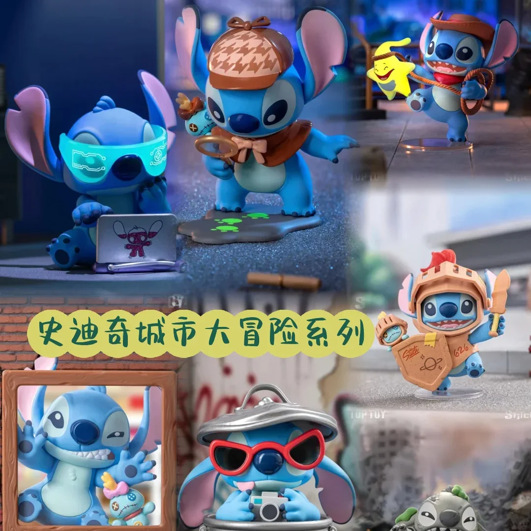

Оригинальная серия Disney Stitch City Adventure, слепая коробка, аниме-фигурка, коллекция стежков, украшение для рабочего стола, модель игрушки, подарок на день рождения