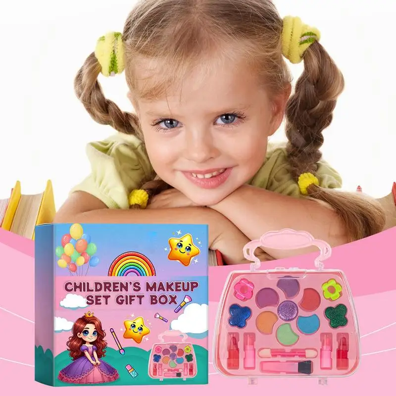 Make Up Set Girls Toys Kids Cosmetic Makeup Sets Portable Fancy Dress Up Play Cosmetic Beauty Set for Children Kids Girls