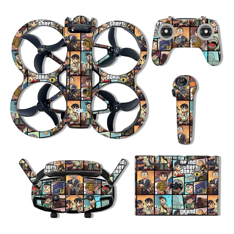 Cartoon Decorative Sticker Film For DJI Avata2 And Goggles3 Full Coverage Protective Decal Stylish FPV Gear Accessories