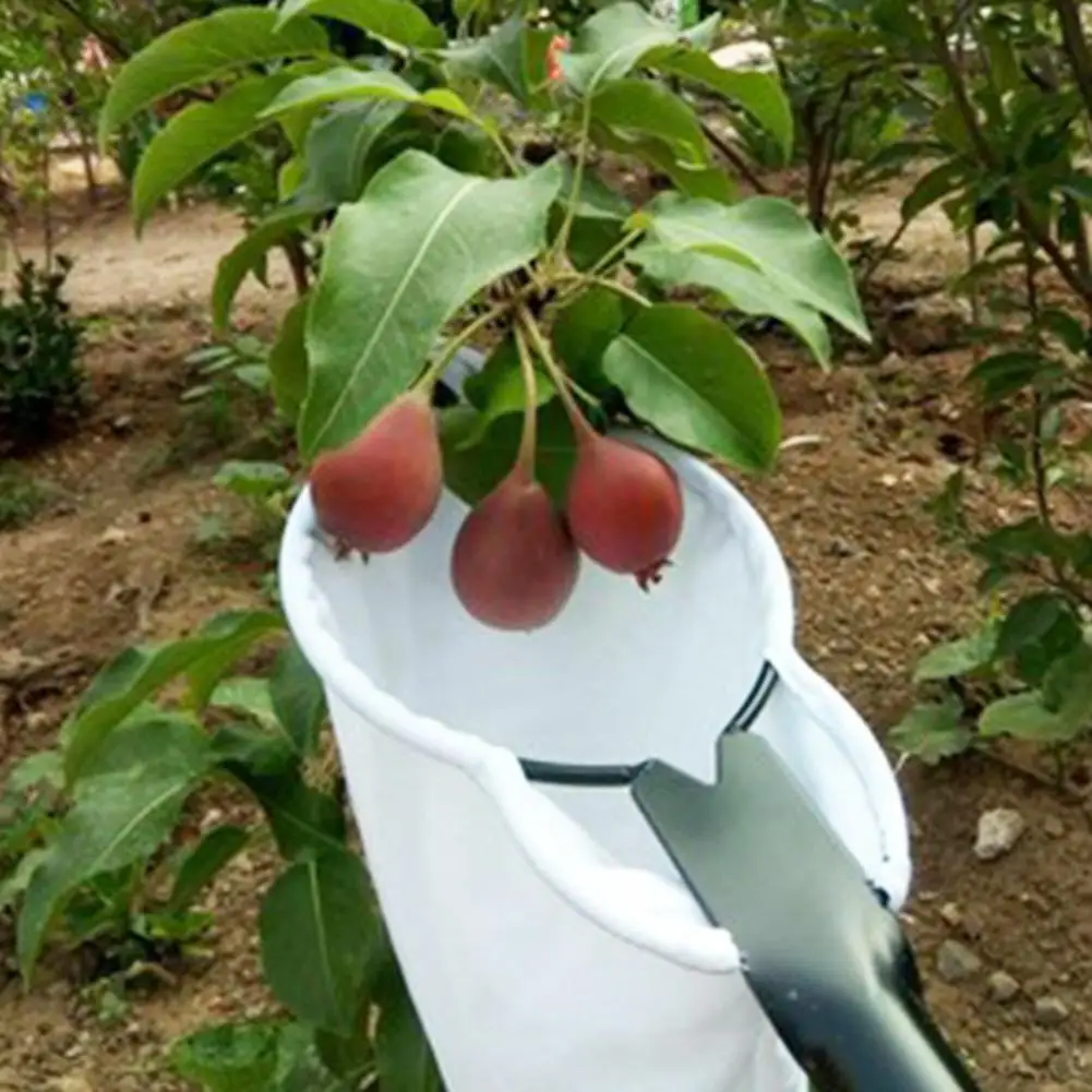 Labor-saving Fruit Picker Stainless Steel Fruit Picker with Adjustable Segmented Pole Bag for Apples Oranges for Efficient
