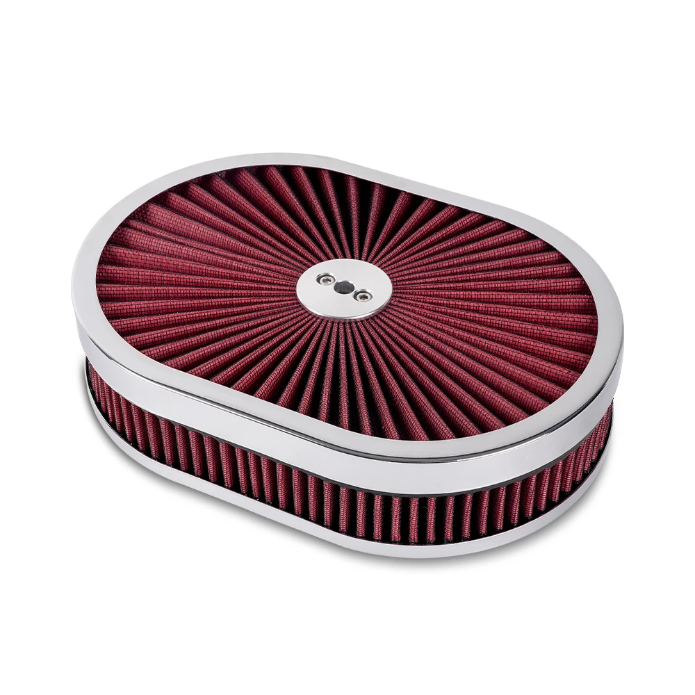ZSRacing 12 "x 2" ovale Super flux à travers le filtre à Air lavable pour SBC Chevy Ford Chryler Dodge 5-1/8 cou de carburateur OFI131