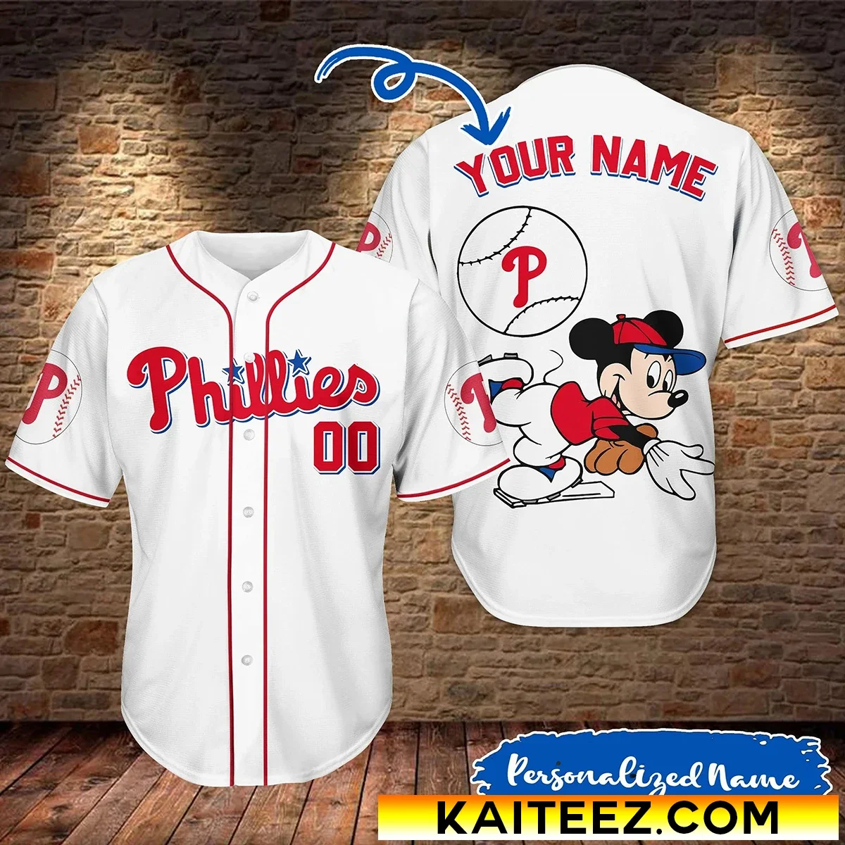 Custom Name Mickey Mouse Football Baseball Jersey Men Women Short Sleeve Jersey Disney Baseball Jersey Casual Breathable Shirt