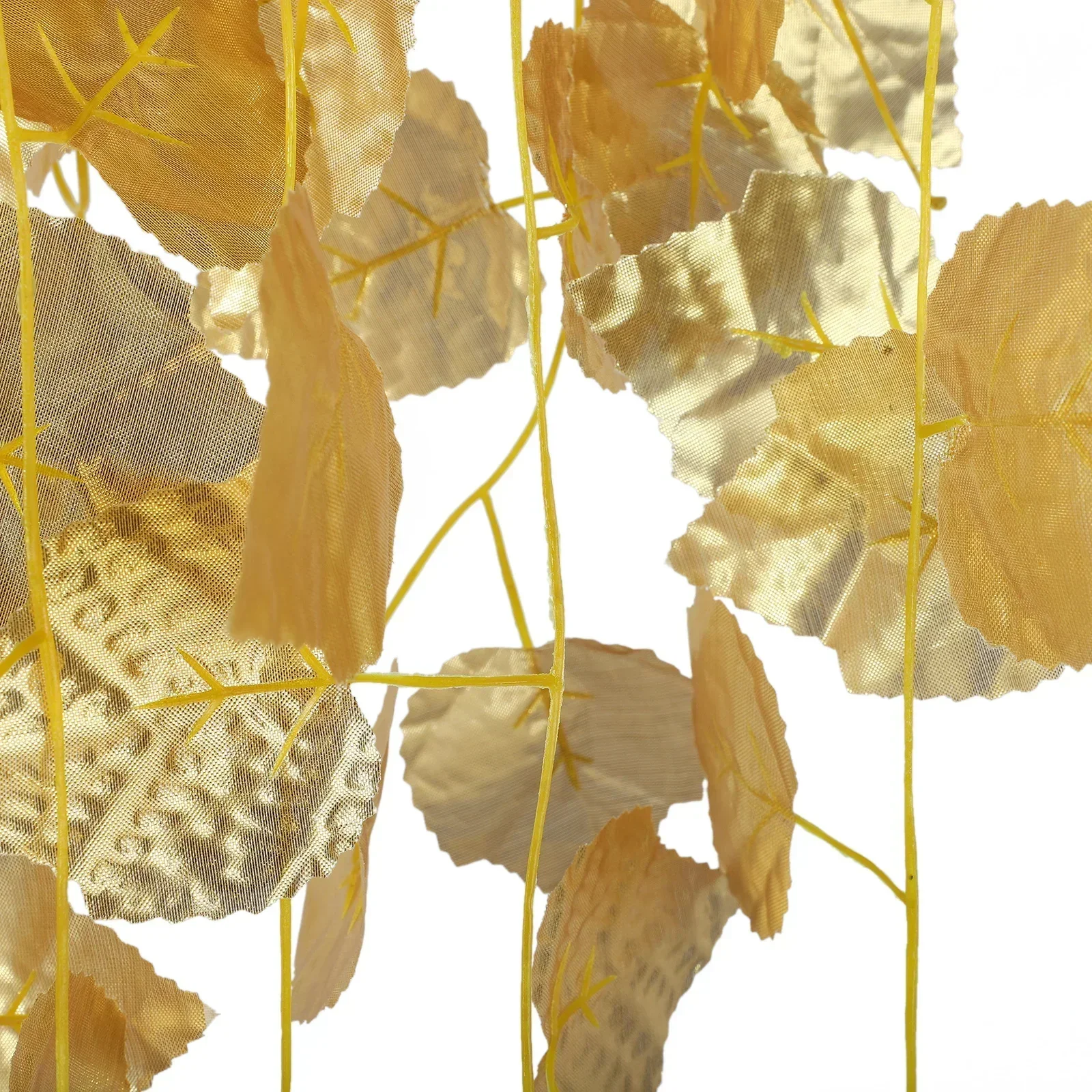 12Pcs 220cm Gold Leaf Garland Ivy Silk Artificial Plants Vine Greenery For Wedding Home Office Bathroom Garden Decoration