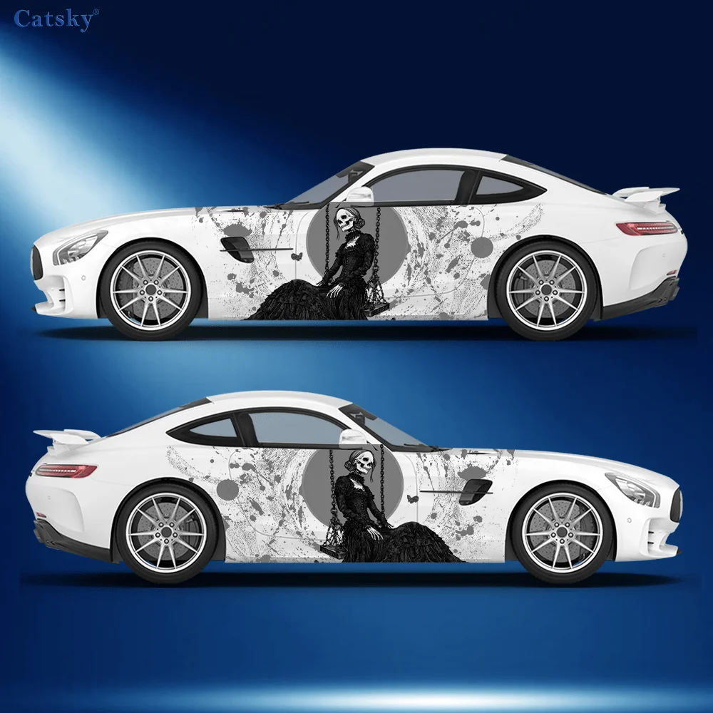 

Gothic Skull Swing Decal for Car and Truck, Durable, Fade-Resistant, Easy to Install and Remove - Enhance the of your vehicle wi