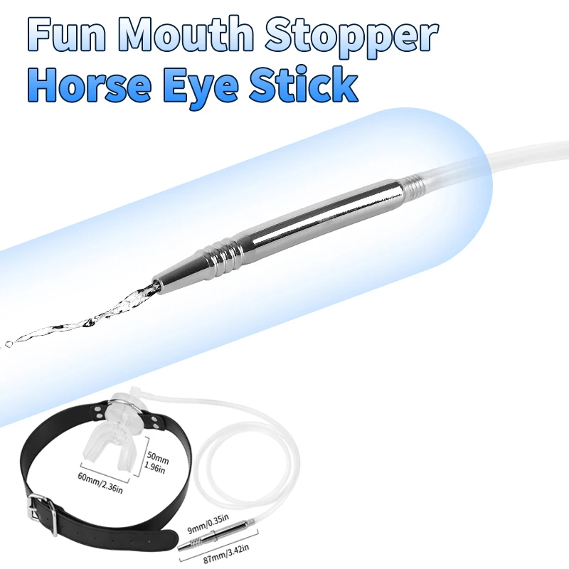 Adult Games Leather Bandl Oral Fixation Mouth Stuffed Bondage cock ring penis plug adult bdsm Chastity CockCage Sex Toys Couples - view 5
