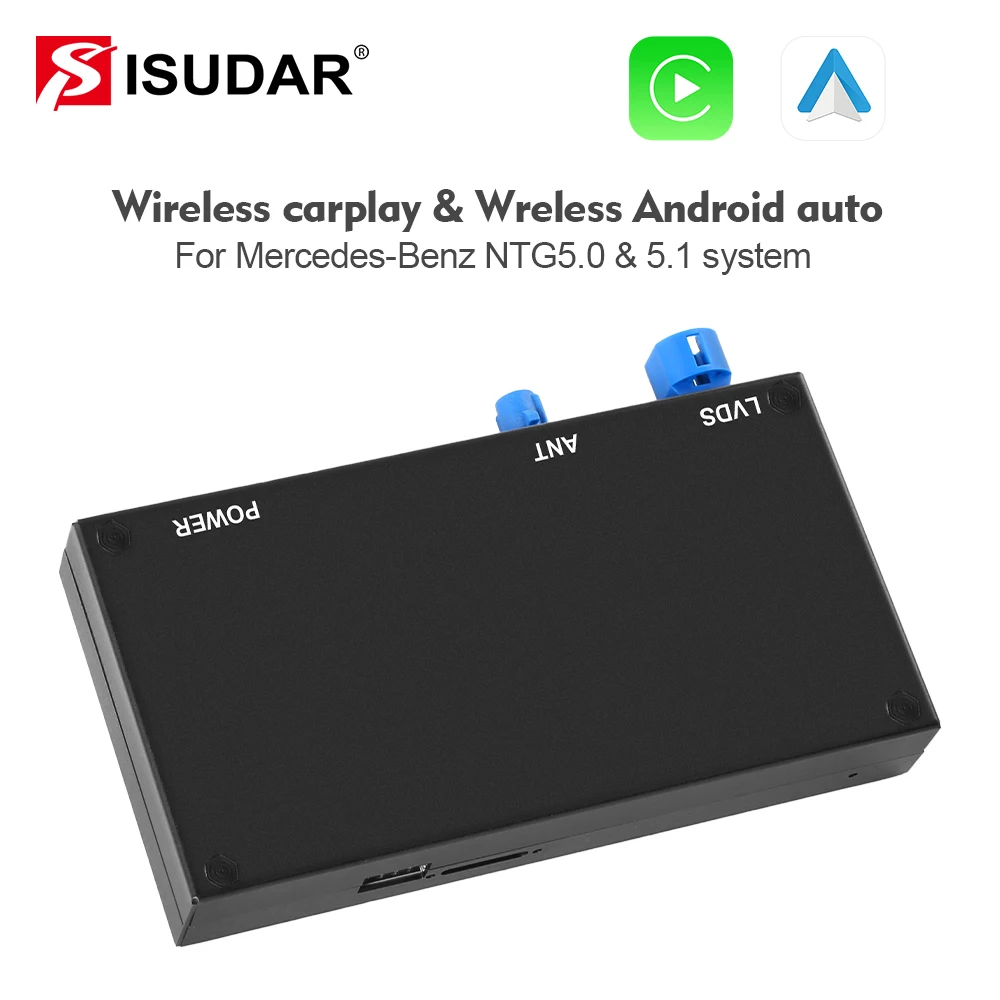 ISUDAR Wireless Carplay Decoder for Mercedes Benz NTG5.0 C GLC CLA GLA Class W205 2015-2018 Support Android Auto google voice