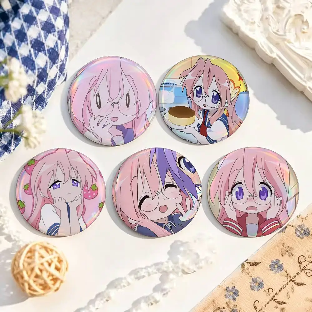 Lucky Star Takara Miyuki  Enamel Pin Tinplate Round Brooch Cosplay Nijigen Otaku Culture Badge 25mm 32mm 44mm 58mm