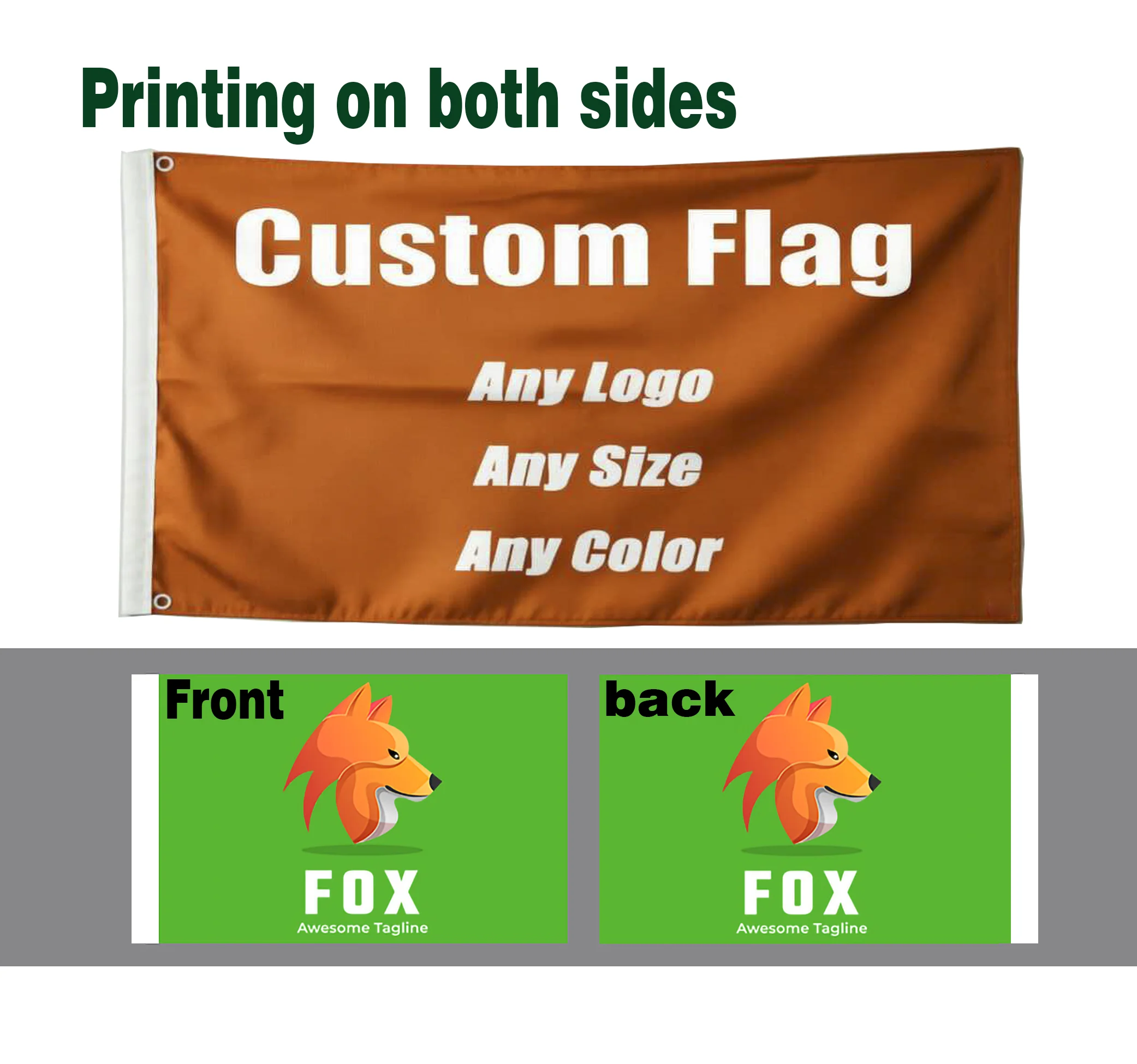 Custom Double Sided Flag with Vivid Colors Front And Back Personalized Logo Banner for Garden Outdoor Decor