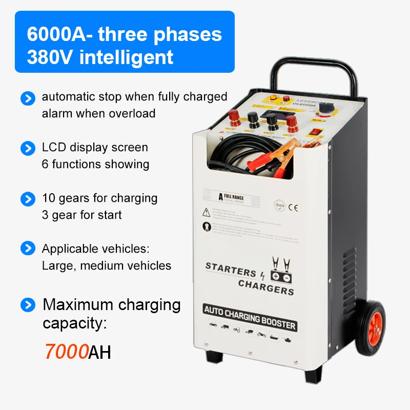 6000A 380V Automobile car battery charger booster starter for bus and trucks