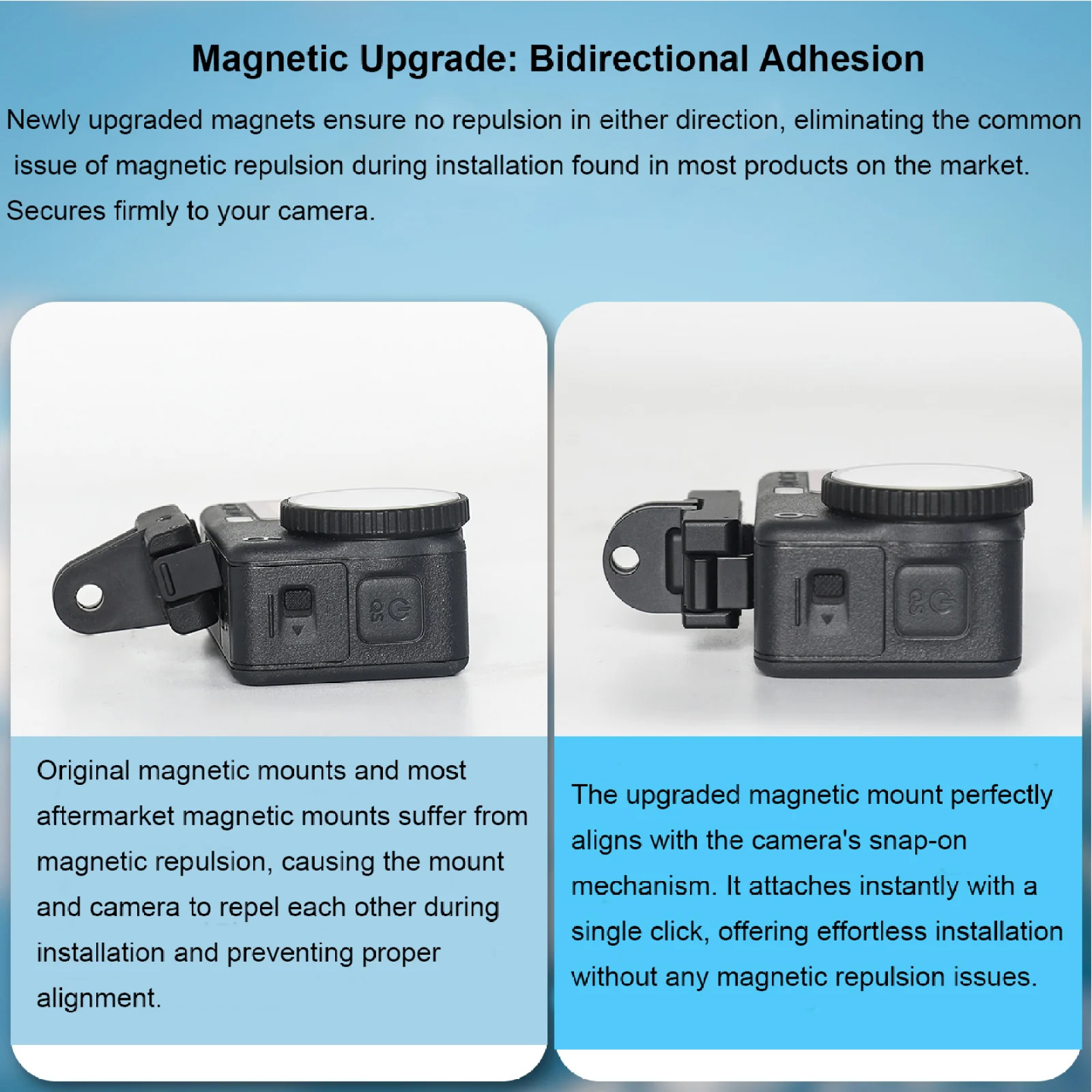 

For DJI Osmo Action 6 Magnetic Camera Mounting Base with 1/4Inch Screw Hole and Two-claw interface Quick Release Extension Mount