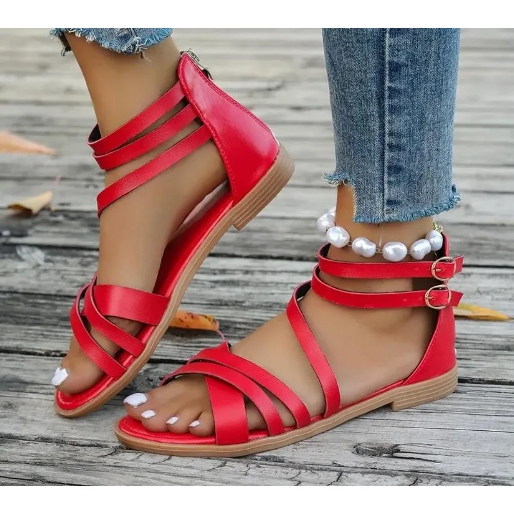 

Shoes Woman 2024 Trend New Rome Sandals Summer Women Casual Flats Beach Slippers Walking Sandals Outdoor Brand Slides Female