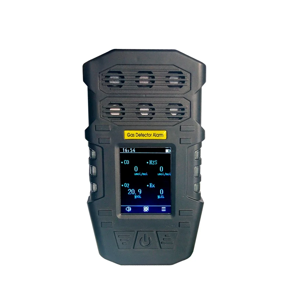 

S318 Portable Multi-Gas Detector O2/CO/H2S/SO2/NH3/NO2 6 in 1 Gas Analyzer with Sound and Light Alarm