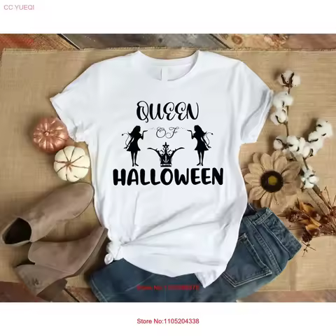 Queen of Halloween Funny Hallowen T Shirt vintage Washed Soft homme Versatile Breathable fashion designer clothes Slightly