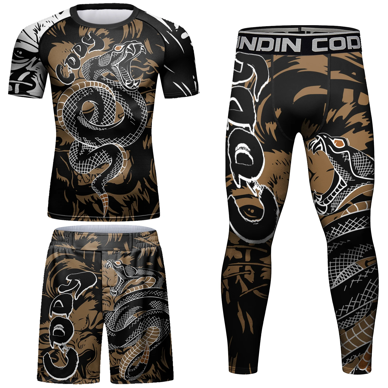 Cody Lundin 남성용 Mma 킥복싱 클럽 래쉬가드 운동복, 피트니스 운동 체육관, 근육 빌딩 타이트 파이팅 운동복 키트