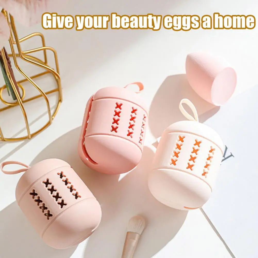 Beauty Sponge Case Makeup Sponge Storage Bag Breathable Ventilated Silicone Case Portable Handle Cosmetic Applicator Holder