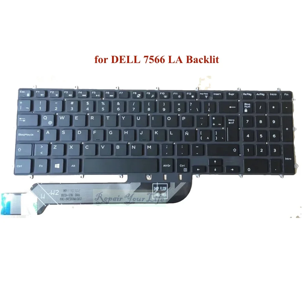 US SP LA Latin Backlit Keyboard for DELL Vostro 7566 7570 Inspiron 5565 5567 5765 17 7773 7779 7778 Keyboard Backlight CN-08Y88W