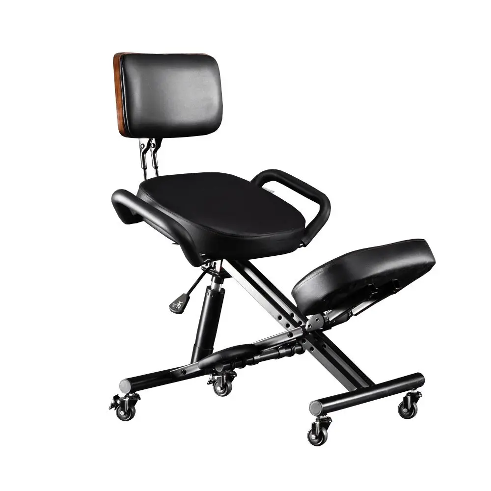 Kneeling chair adult large, exclusive adjustable corrective sitting position engineering riding chair, solid wood backrest