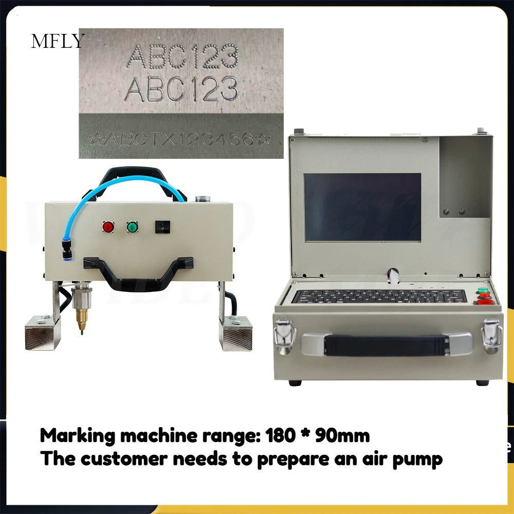 

180*90mm Portable Pneumatic Marking Machine for Steel plate/ Mould/Flange/Dot Peen Marking Machine for Chassis Number+Computer