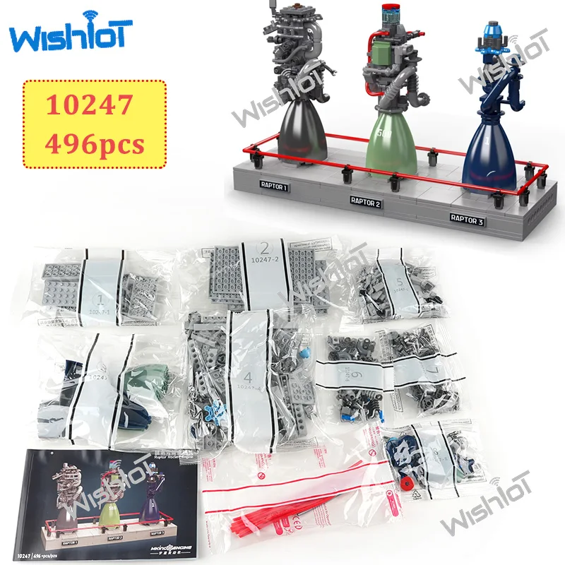 

Creative 10247 Raptor Rocket Engine Model Building Blocks Set 496pcs Assembly Decoration Educational Toys MOC Bricks Kids Gifts
