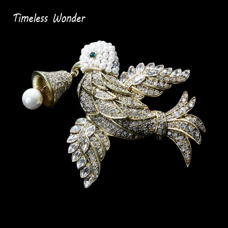 

Вневременная чудесная необычная брошь с цирконием в виде голубя, булавки для женщин, дизайнерские ювелирные изделия, топ для подиума, винтажный подарок, редкий модный массив 5251
