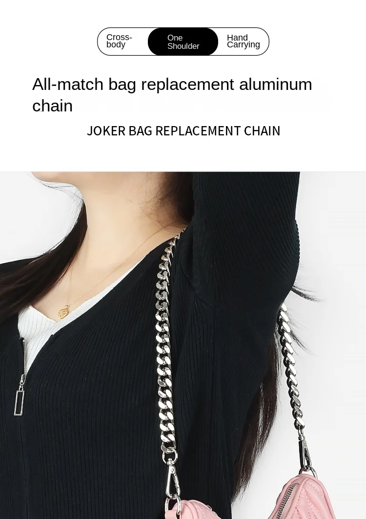 حزام حقيبة بديل لحزام حقيبة كروس، ملحق سلسلة ألومنيوم معدنية يمكنك صنعها بنفسك، فاتورة يدوية للكتف تحت الإبط