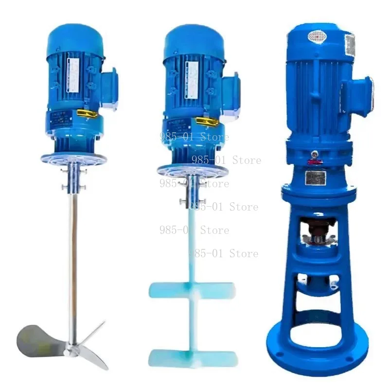 Agitador industrial vertical con reductor y bomba motorizada, para líquidos de aguas residuales, productos químicos y barriles de mezcla de detergentes.