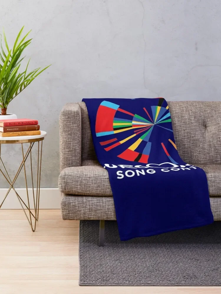 eurovision song contest classic logo Throw Blanket Soft Big Custom Decorative Sofas Flannel Fabric Blankets