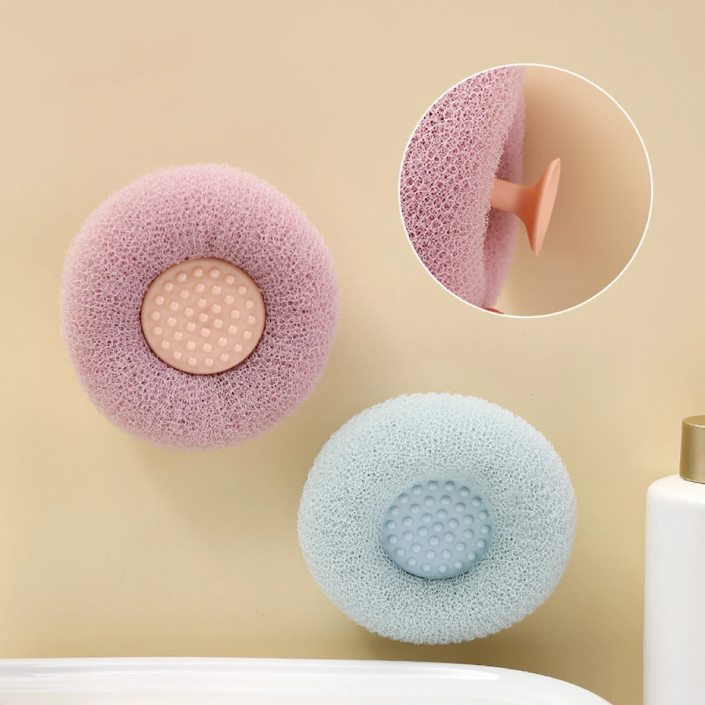 1Pc Sucker Bath Brush Soft Hair Bath Brush Back Ball Brush Bathroom Body Brushes Mud Back Scrubber Shower Massage Brushes