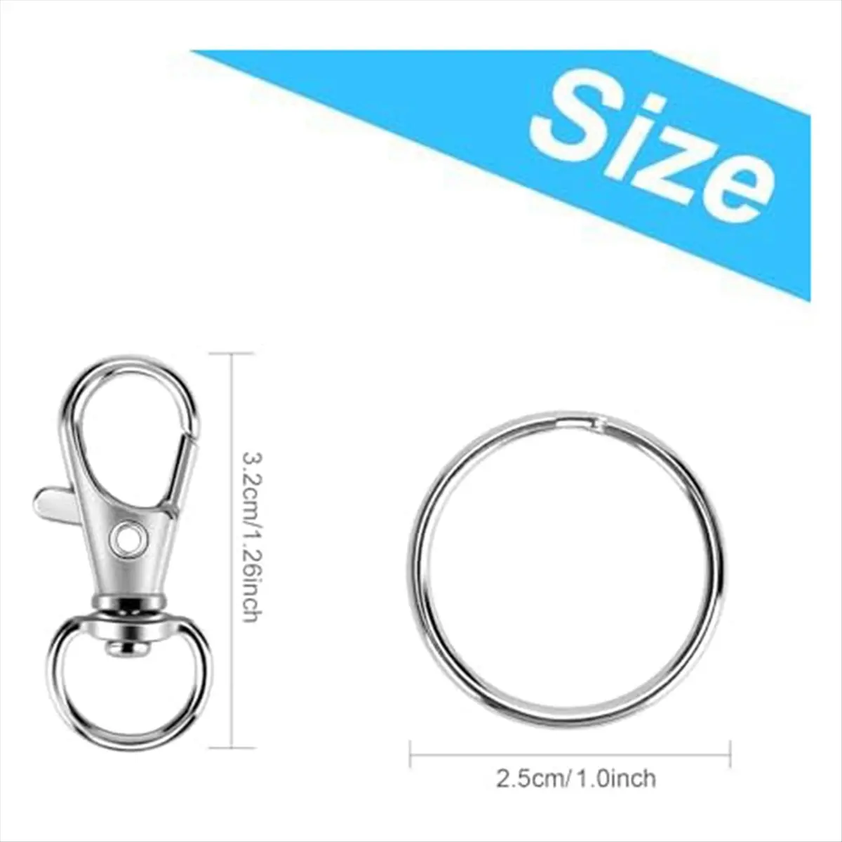 ABPP 200PCS Metal Lobster Claw Clasp with Key Rings, Keychains Clips and Key Chain Rings,Keychain Rings Making Kit for Crafts