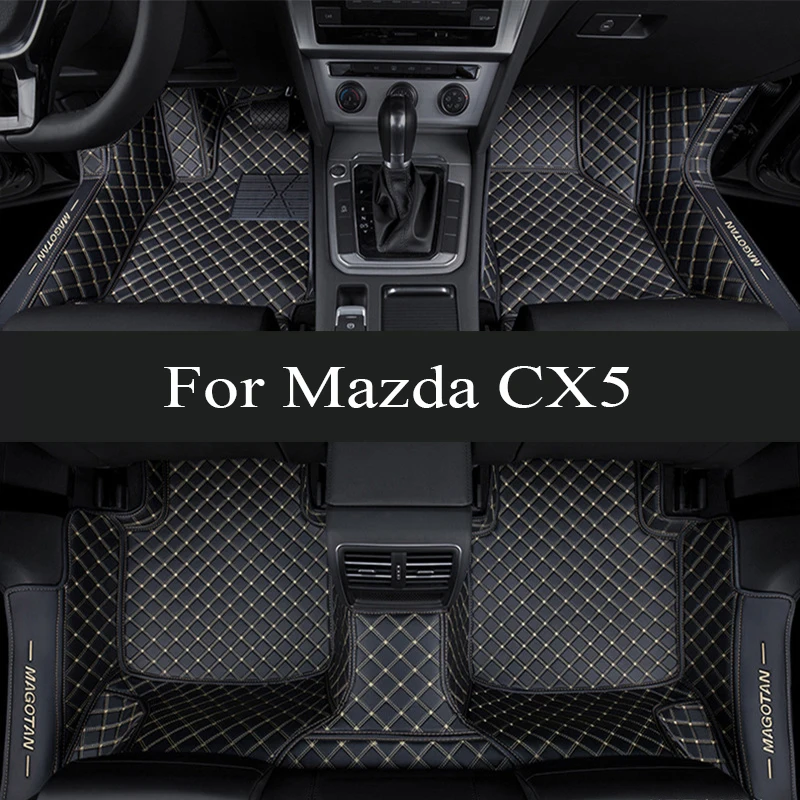 

Custom Made Leather Car Floor Mats For Mazda CX5 CX-5 2015 2016 Interior Details Auto Carpets Rugs Foot Pads trunk mat