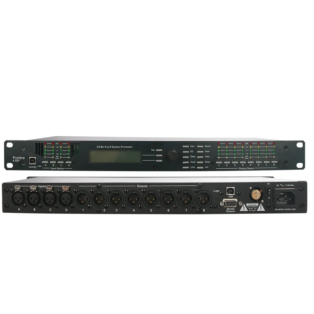 

Audio 4.8SP 4 Input 8 Output Digital Processor DSP Speaker Management Pro Audio Protea Stage Equipment For Hot Selling