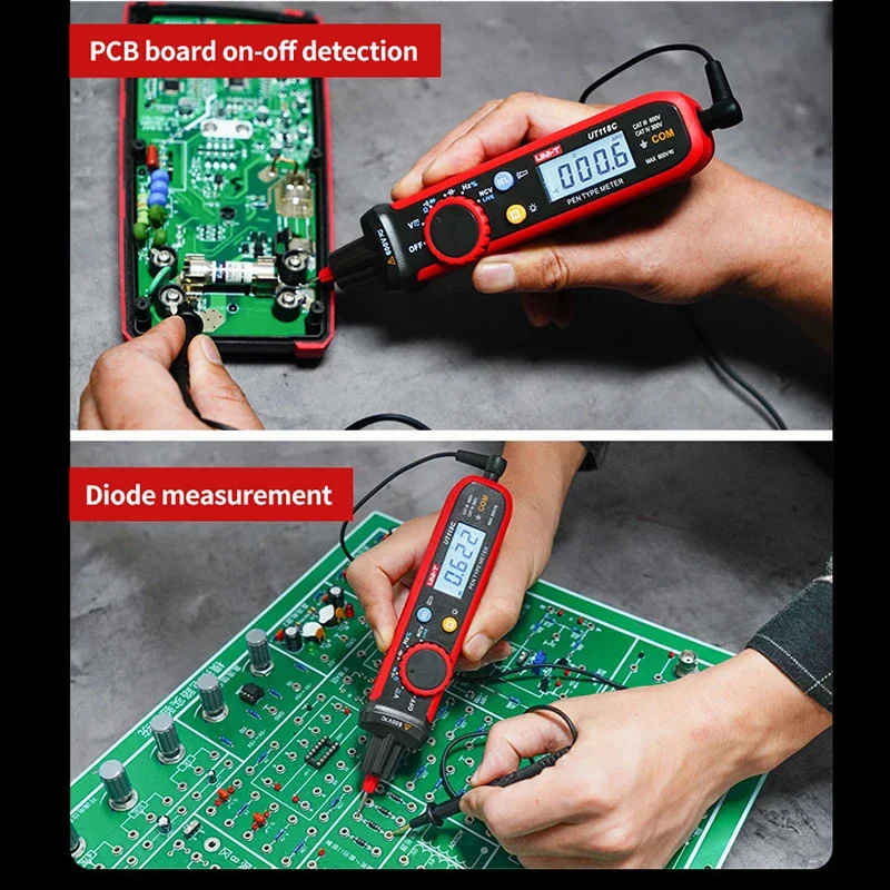 UNI-T UT118C Pen-Type Digital automatic Multimeter 600V DC AC Voltmeter True RMS Frequency Meter NCV Capacitance Resistance Test