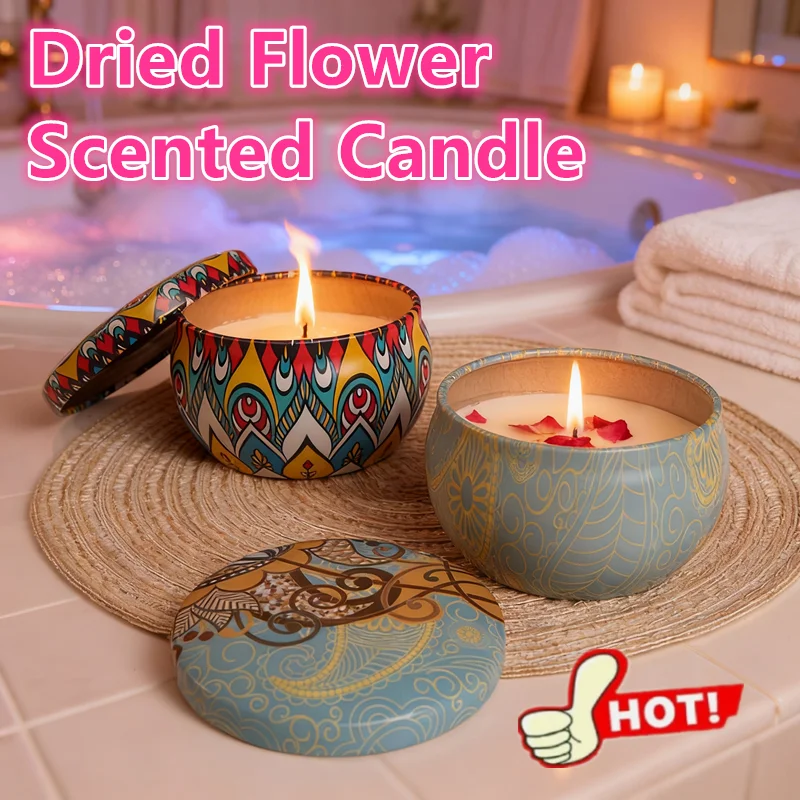 Mixed Color Iron Candle Tin Jars Empty Can- DIY Candle Making with Storage Case for Dry Spices and Sweets