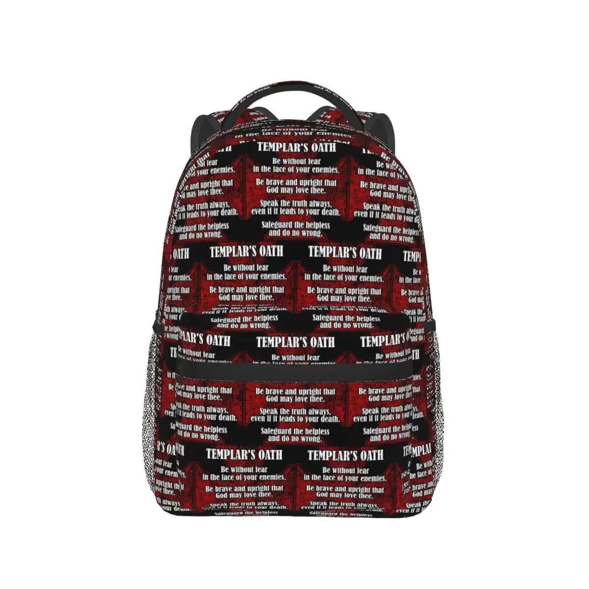 فرسان الهيكل الصليب درع رمز القرون الوسطى السيف شعار الطلب السري على ظهره Daypack BookBag حقيبة مدرسية حقائب الكتف