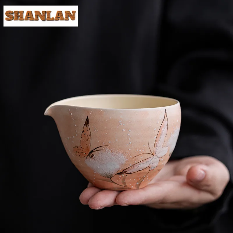 

165 мл ручная роспись апельсиновая бабочка, кувшин для чая, разделитель ча-хай, диспенсер для чая, чашка правосудия, кофейная кружка, принадлежности для чайной церемонии