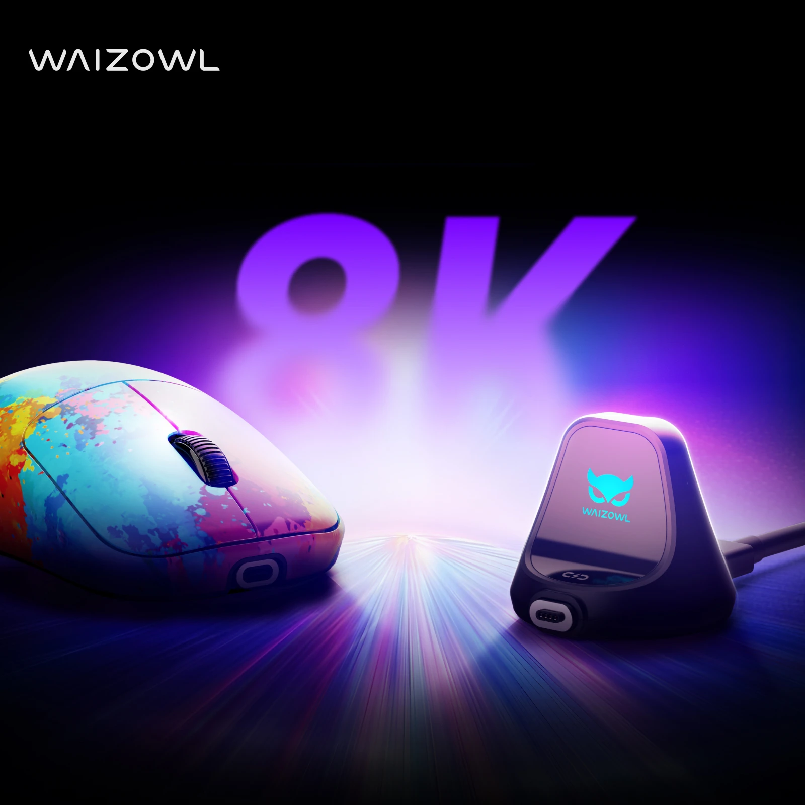Waizowl OGM Cloud Ultra 5.8GHZ Bezprzewodowa Mysz UWB Tri Mode 8K PAW3950 20000fps 30000dpi Lekka Mysz Gamingowa do Akcesoriów PC