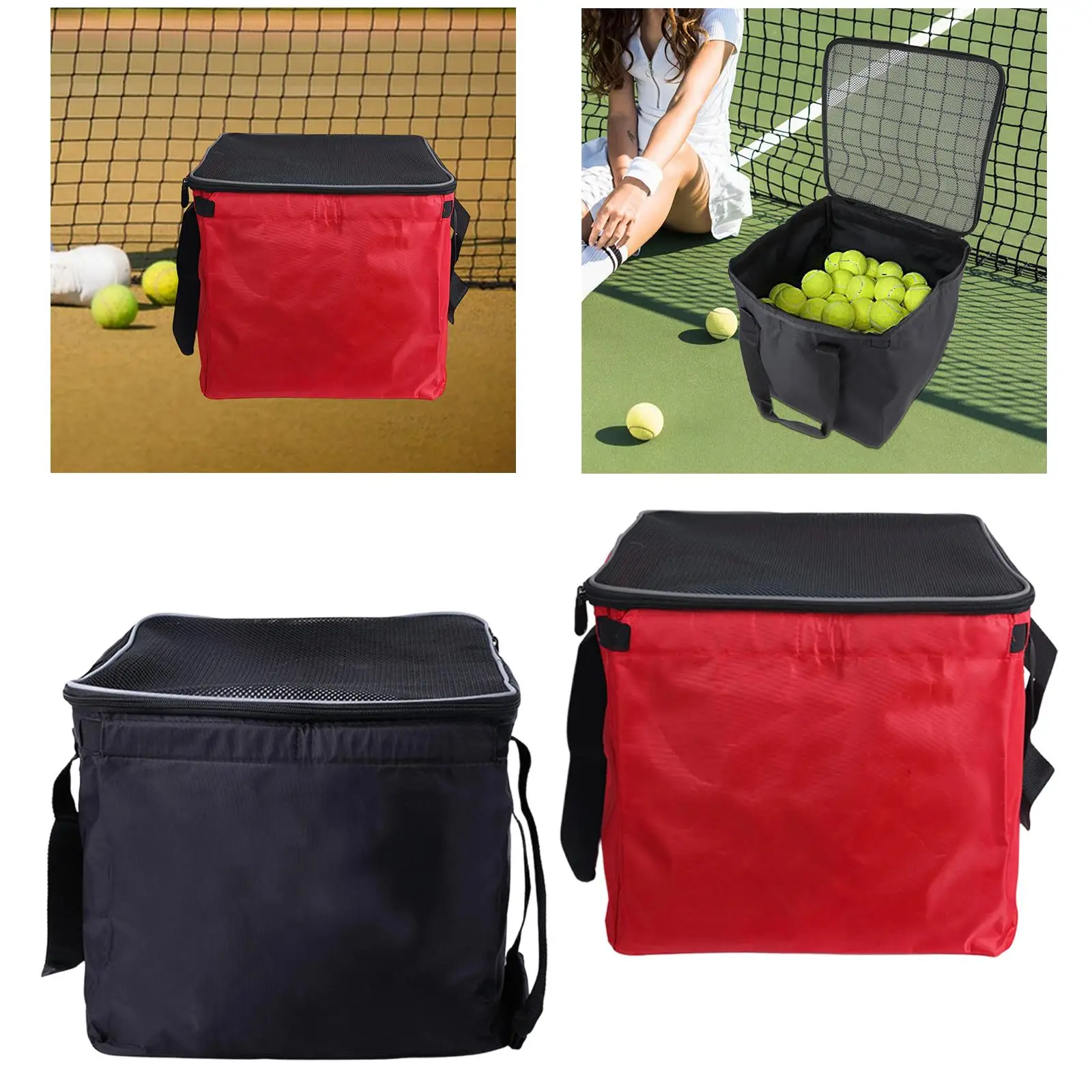 

Сумка-корзина для сбора теннисных мячей, большая, из нейлоновой ткани Оксфорд, с ручкой, для тренировок и использования на открытом воздухе