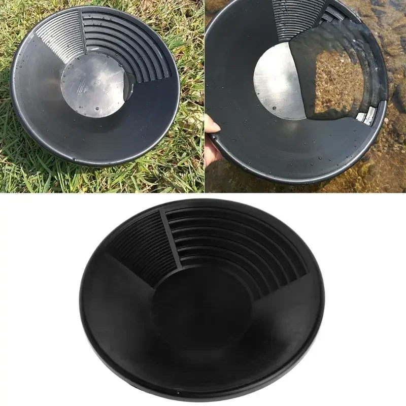 Plastic Gold Basin Mining Pan Dual Riffle Dredging Prospecting River Tool