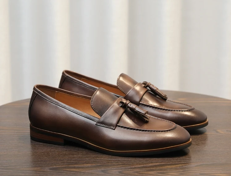Formal Leather Shoes Men Casual Social Shoe Male High Quality Tassels Business Loafers For Man Dress Shoes Comfortable