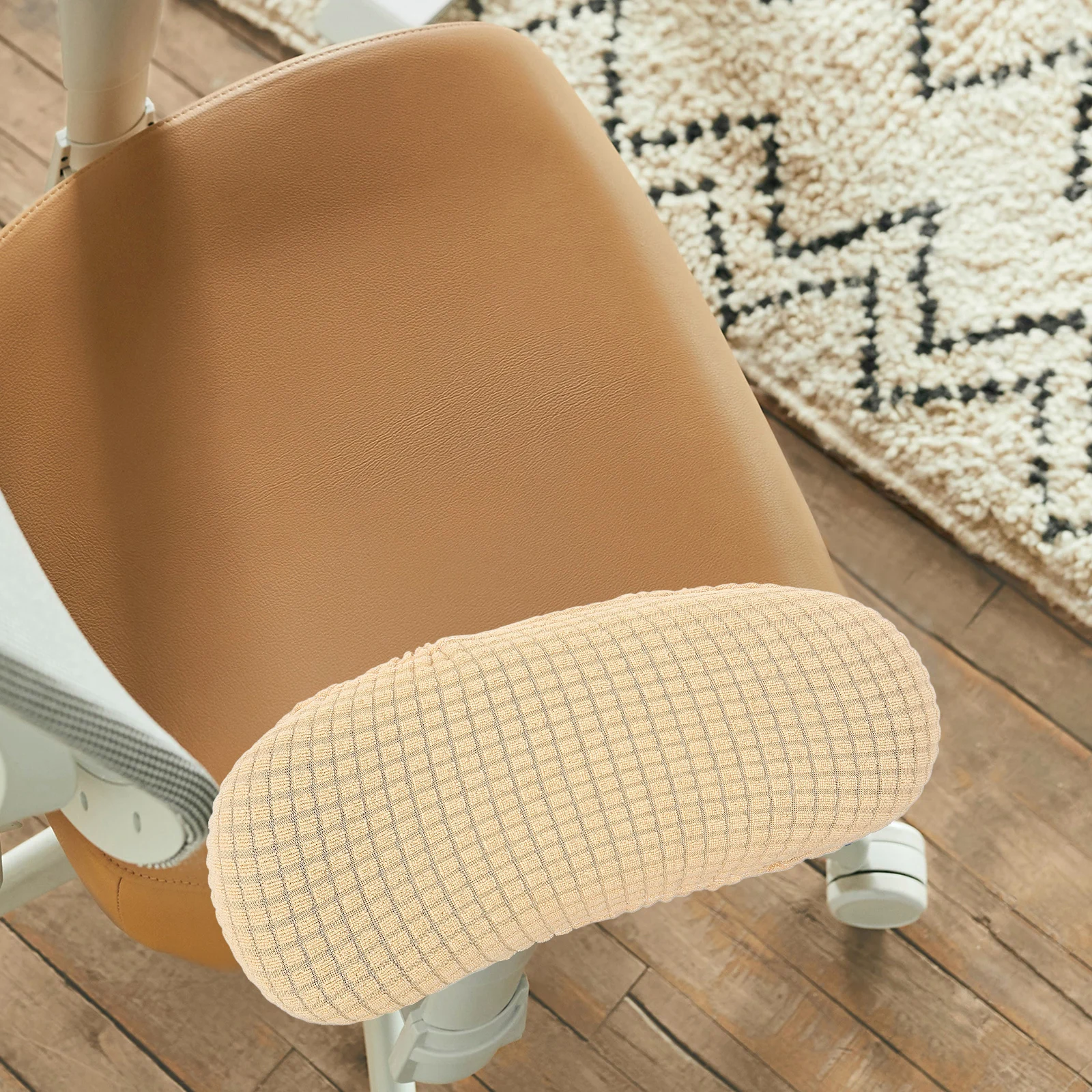 

1 Pair Office Chair Armrest Covers Pure Color Elastic Polyester Universal Antislip Removable Armrest