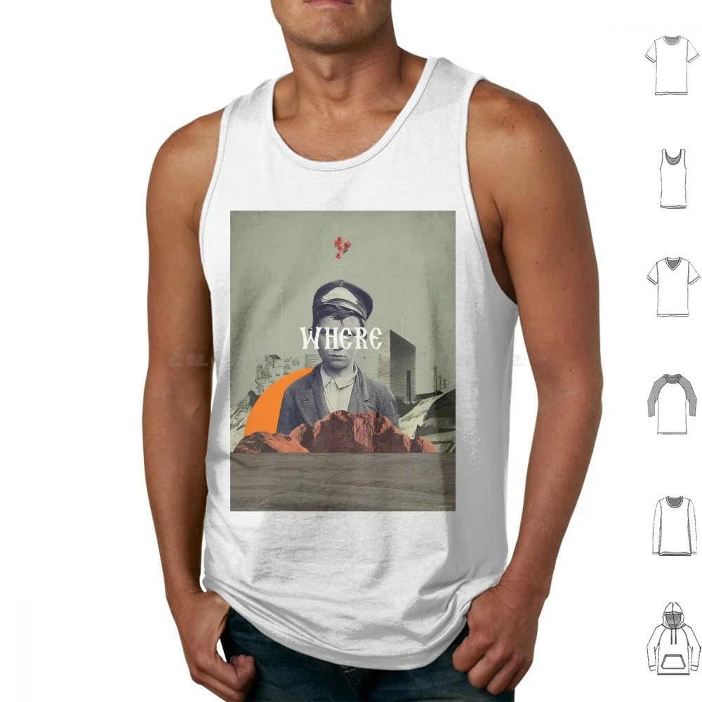 Where Tank Tops Vest Sleeveless Where Collage Art Vintage Typography Landscape Retro Surreal Graphic Design Kid Child Floral