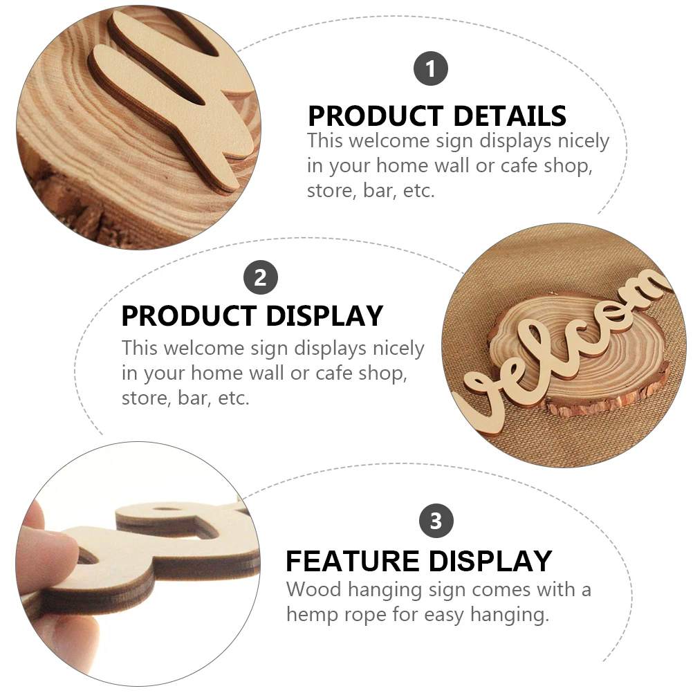 

10pcs Wooden Welcome Creative Letter Hanging Plaque for Door Wall Home Welcome Door Sign Party DIY Decor Festival Style