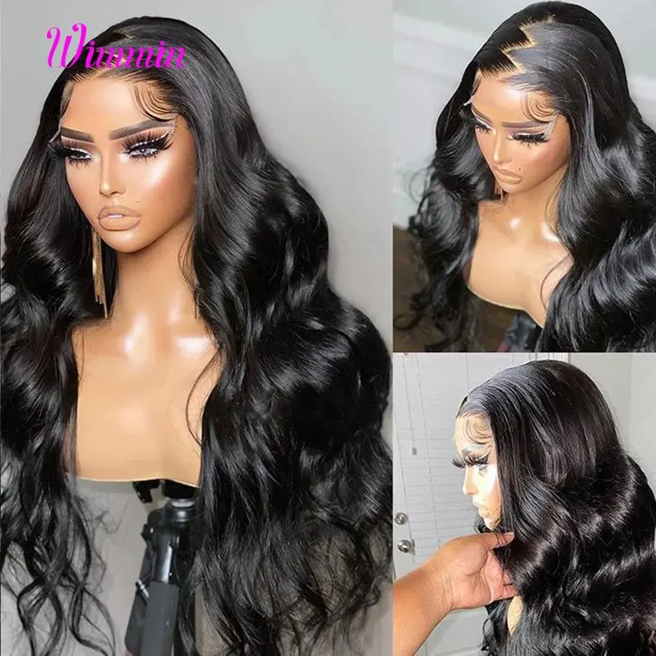 Melodie 26 Inch 13X6 Front Water Wave 150 Density 13x4 Human Hair Lace Frontal Wigs Glueless Body Wave PrePlucked For Women