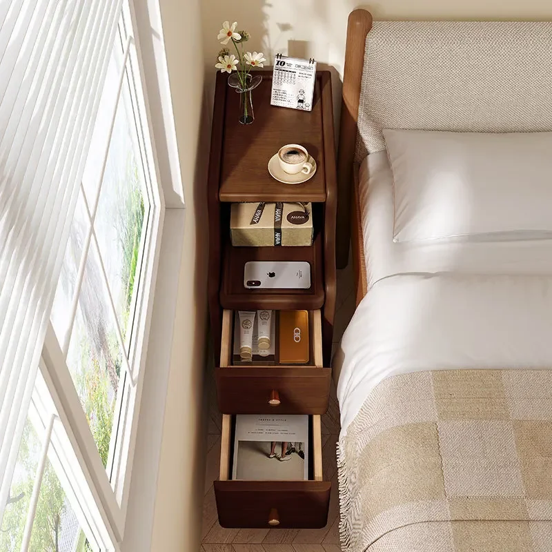 Extremely narrow bedside table, small ultra-narrow 20cm30 cm, narrow crevice storage cabinet by the bedside, solid wood