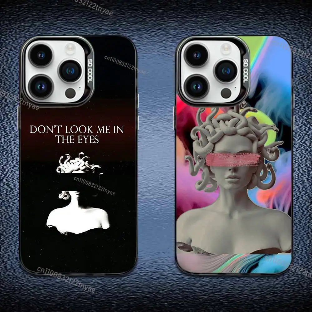 

Medusa Greek Mythology Look At Me Phone Case For iPhone 17,16,Pro,Max,e,15,14,Plus,13,12,Mini,11, Matte Colored Silver Cover TPU
