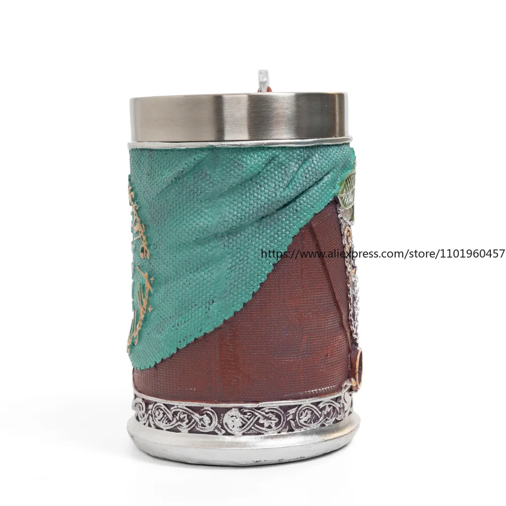 نشأة القرون الوسطى الجديدة سيد الخواتم زجاج البيرة سعة كبيرة الفولاذ المقاوم للصدأ شخصية مضحك السيف مقبض كأس للنبيذ #4