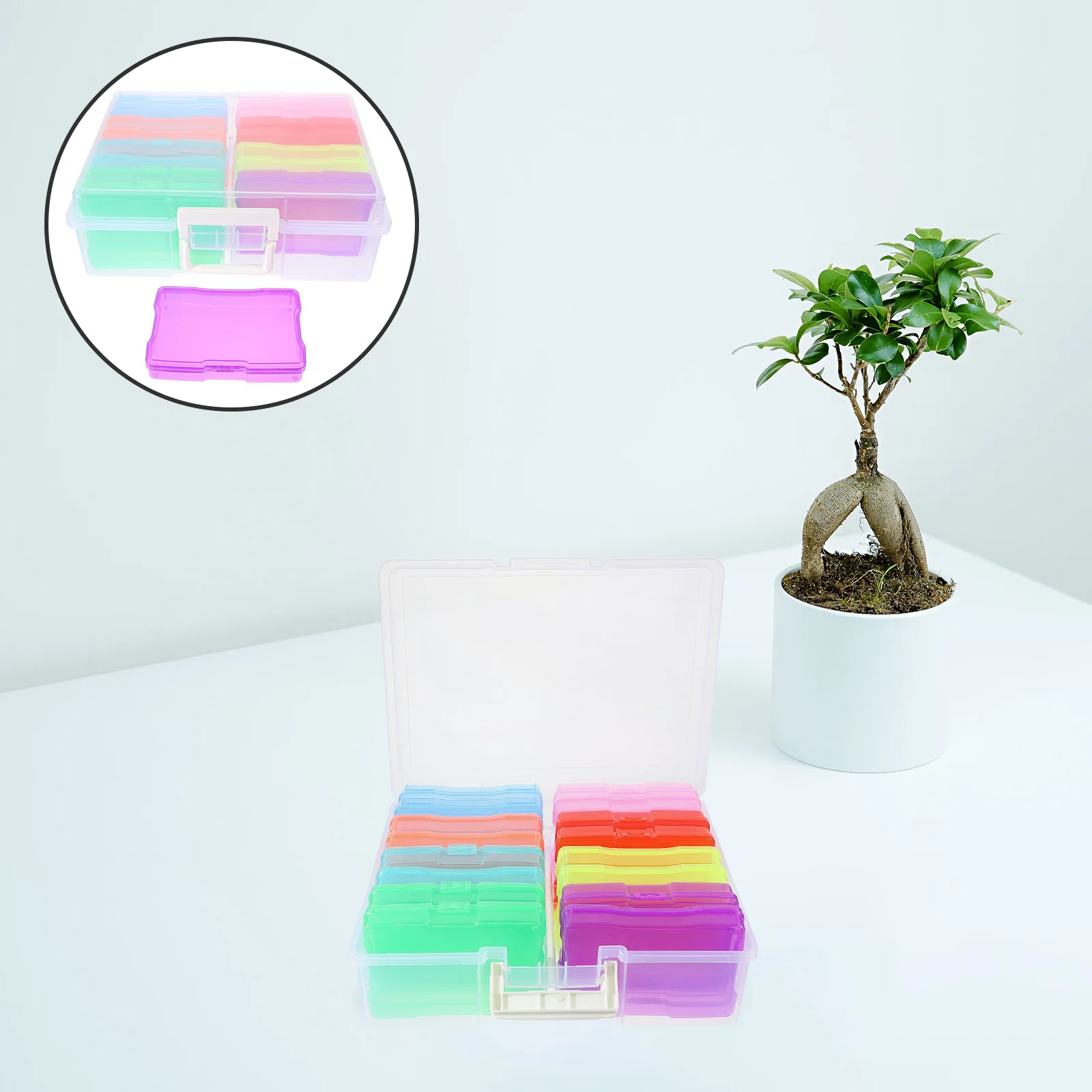 

1Set Photo Storage Box PP Material Large Capacity Plastic Organizer for Photos Postcards Cards Guitar Picks Crafts Beads Coins